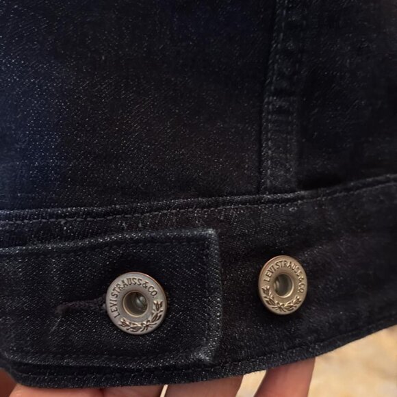 Levi Strauss Womens M Dark Gray Brushed Cotton Trucker Jacket XL - Picture 3 of 6